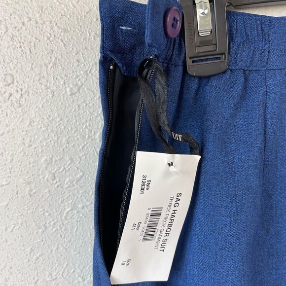 Sag Harbor Suits Blue Dress Jacket and Matching Slacks Size 10 EUC - Picture 10 of 11